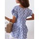 Polka Dot Print Short Sleeve Top