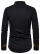 Men's Graphic Shirt Long Sleeve Daily Slim Tops Standing Collar White Black Navy Blue