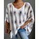 Baggy Rounded V-Neckline Short Sleeve Top