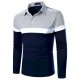 Men's Golf Shirt Solid Colored Color Block Patchwork Long Sleeve Daily Tops Business Navy Blue